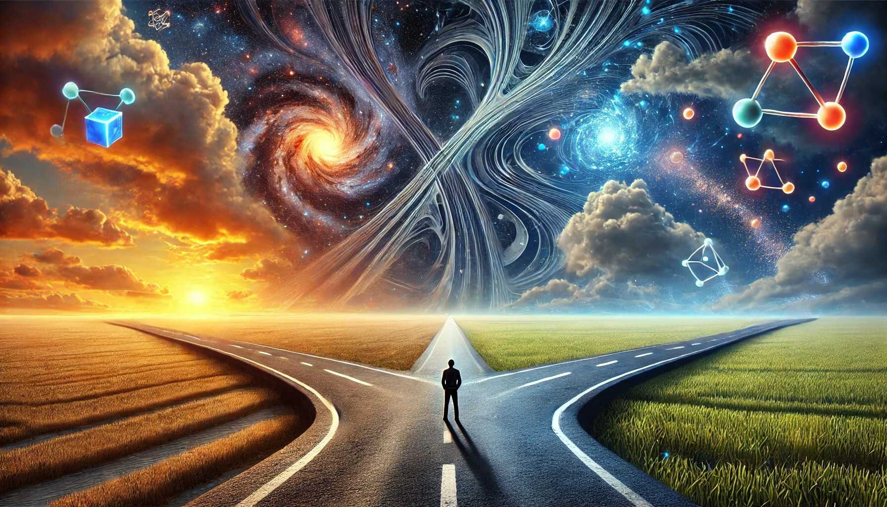 Are we merely products of chance, with “free will” being an intricate illusion shaped by biological and environmental factors? (Image: TheoristMind, generated by DALL·E AI)