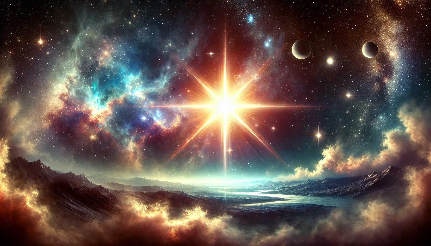 Sirius, or the Dog Star, lies approximately 8.6 light-years from Earth and boasts a luminosity over twenty times that of our Sun. (Image: TheoristMind, generated by DALL·E AI)