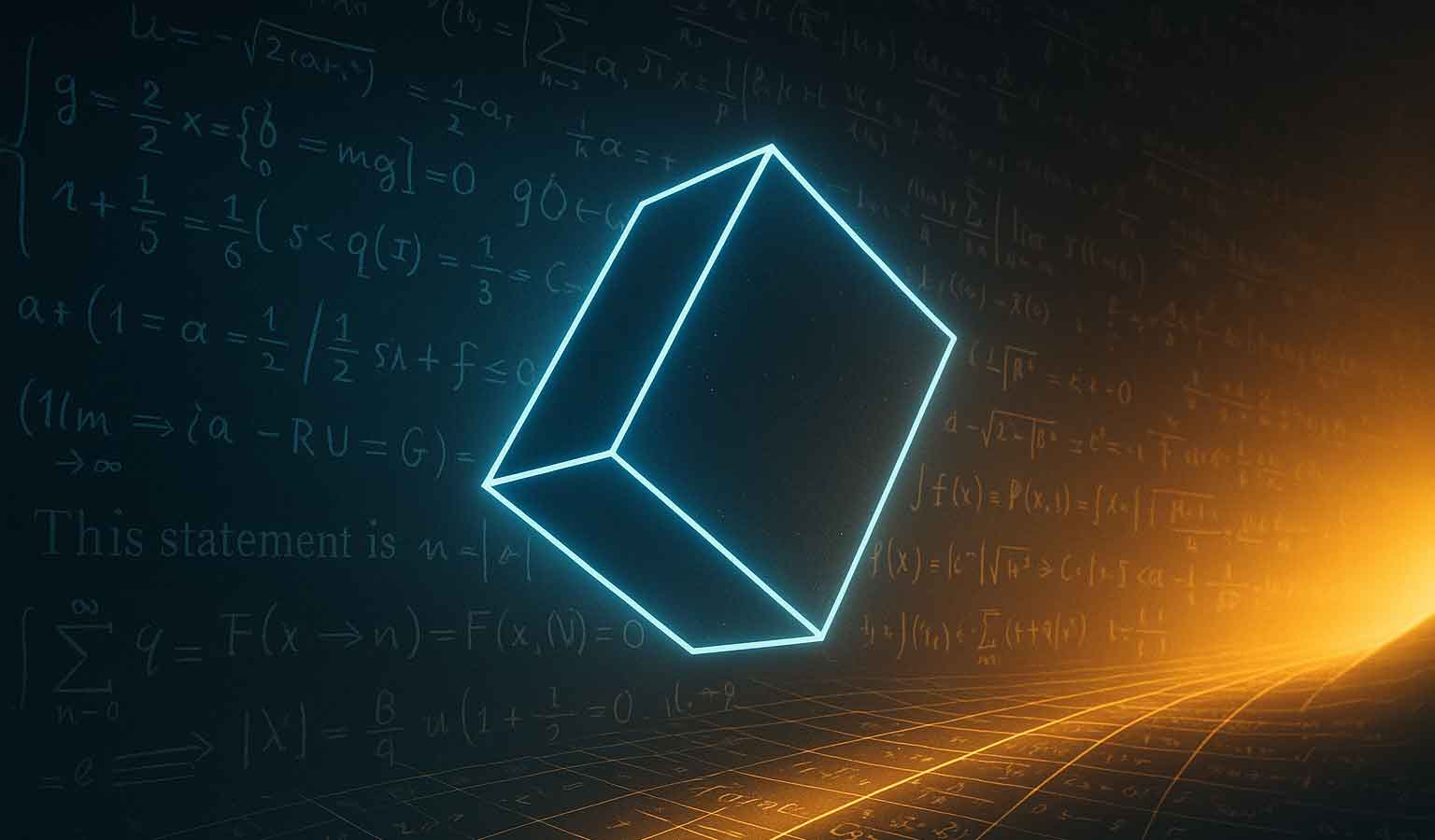 Beyond the provable: A landscape where the elegance of mathematics meets the mysteries of the universe, inviting contemplation on the inherent limits of human understanding (generated image via DALL·E).